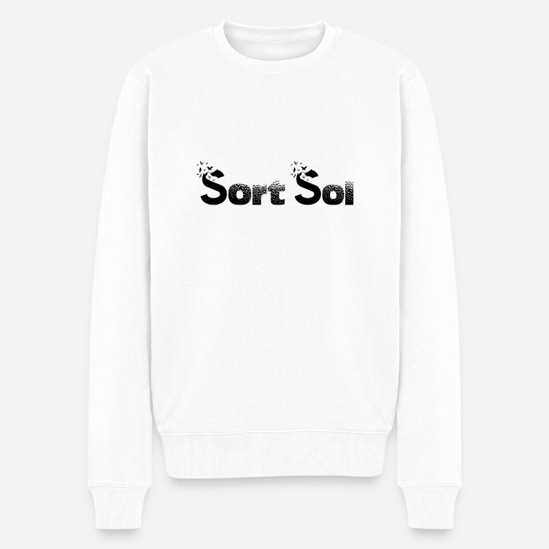 Schwarze Sonne Design - Männer Premium Bio Pullover - Weiß