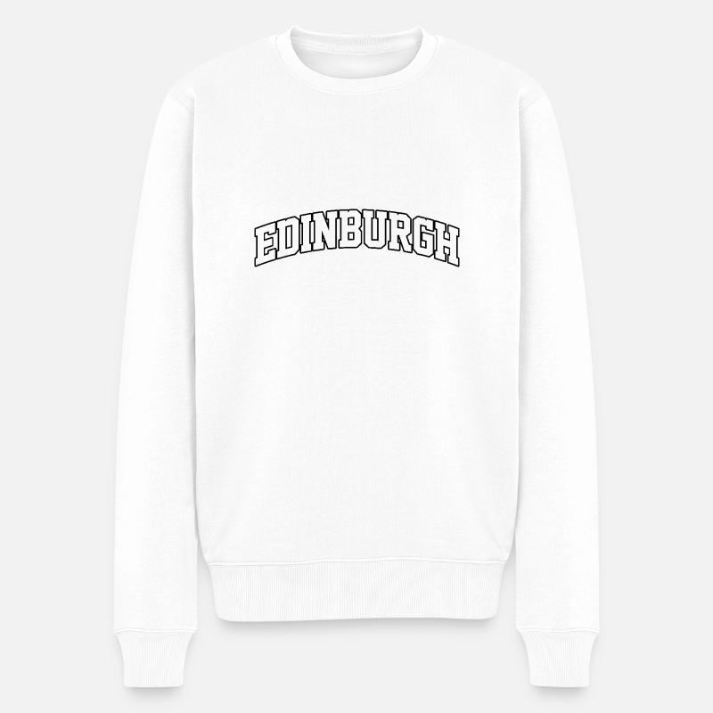 Logo Edinburgh : Design collégial élégant - Pull Premium bio Homme - blanc