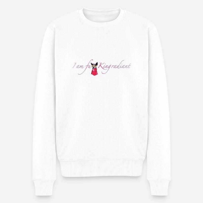 I am fu * King radiant - Männer Premium Bio Pullover - Weiß