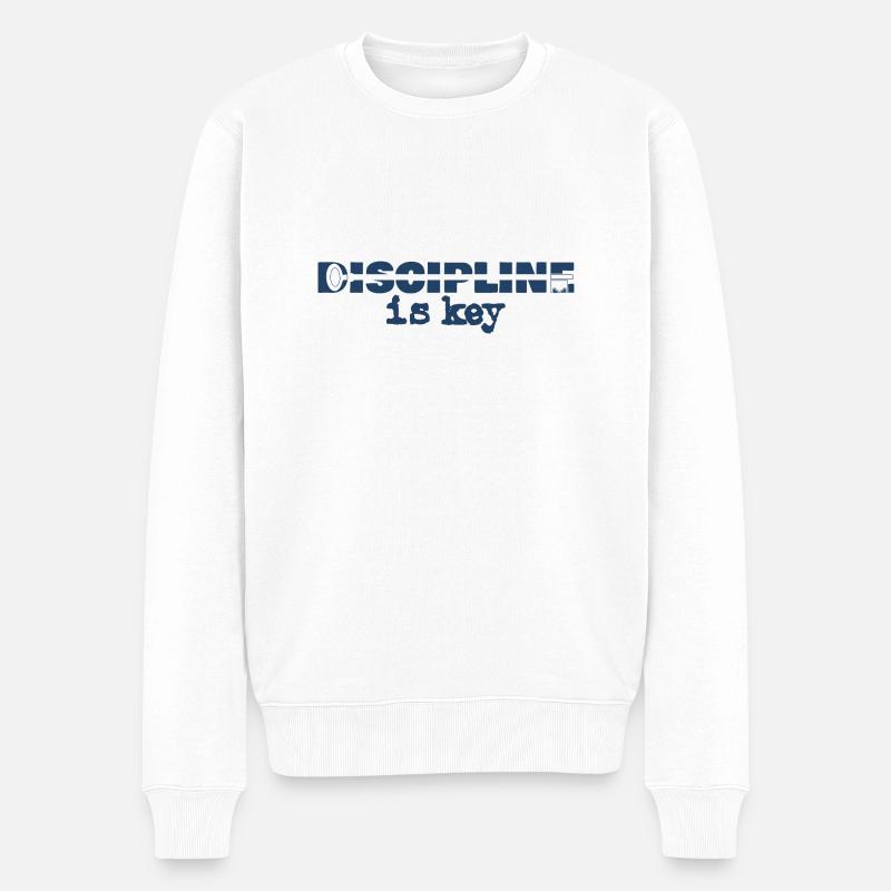 La discipline est la clé - Pull Premium bio Homme - blanc
