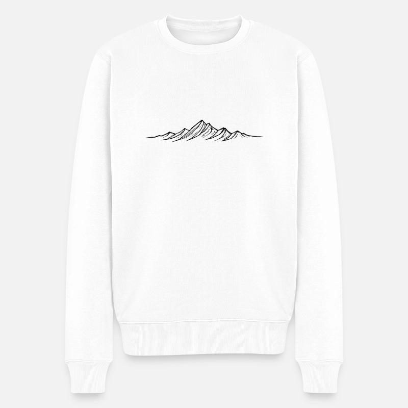 Gebirge - mountain range design - Männer Premium Bio Pullover - Weiß