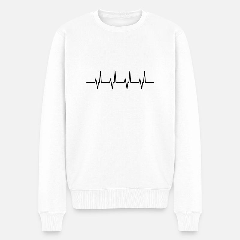 pulsation - Pull Premium bio Homme - blanc