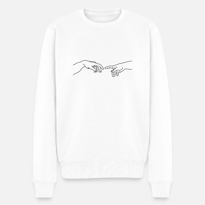 Michelangelo Hände - Männer Premium Bio Pullover - Weiß