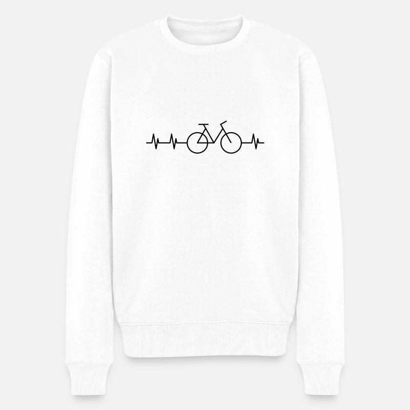 Fahrrad - Männer Premium Bio Pullover - Weiß