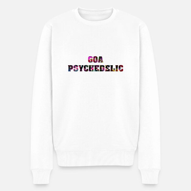 Goa psychedelic - Pull Premium bio Homme - blanc