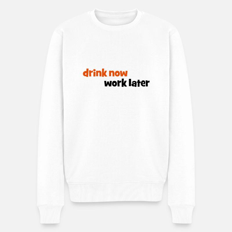 trinken - Männer Premium Bio Pullover - Weiß