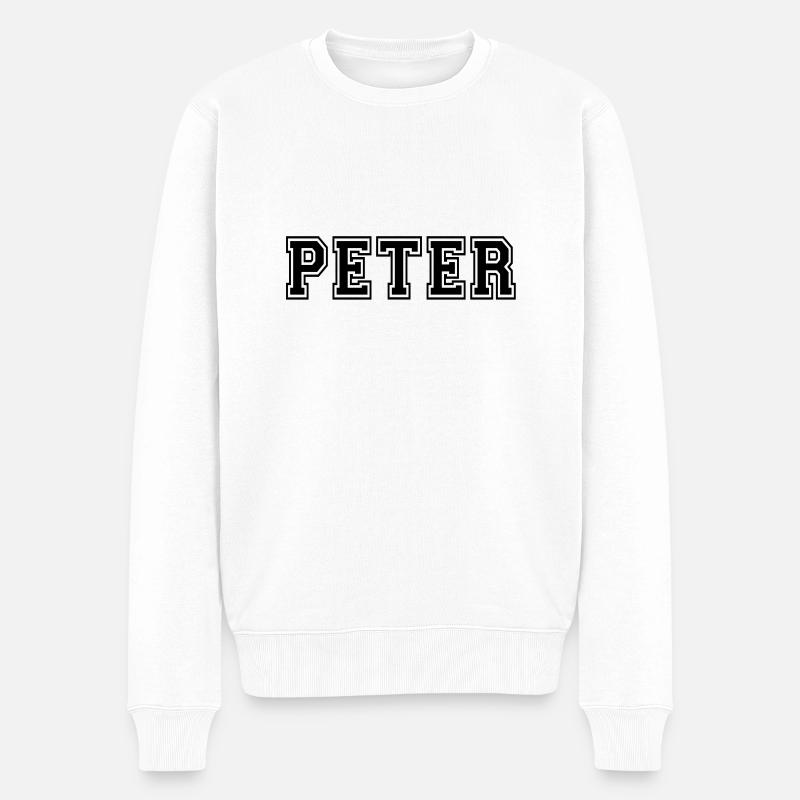 peter - Männer Premium Bio Pullover - Weiß