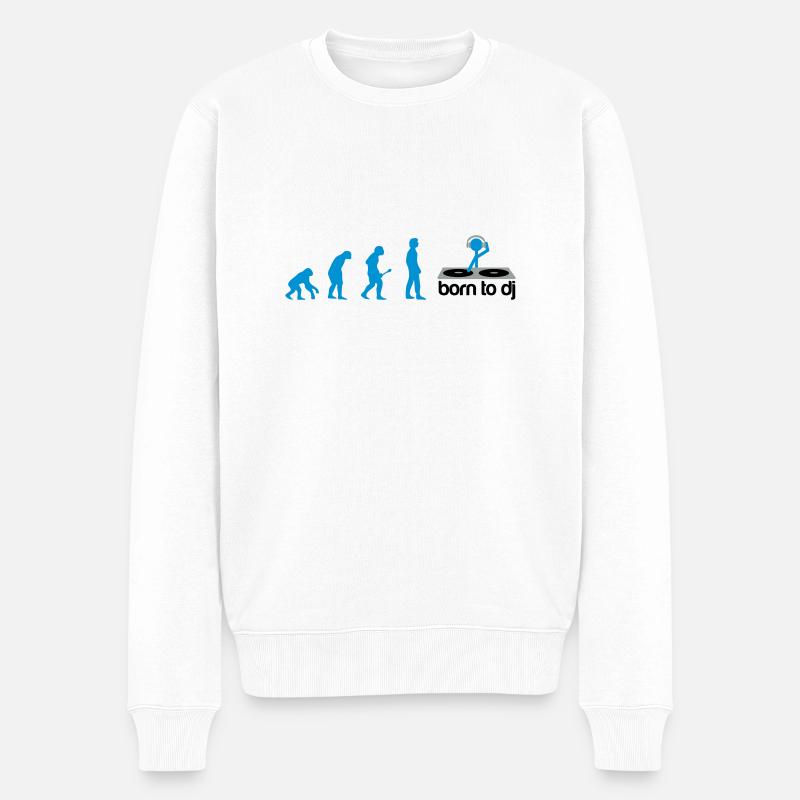 DJ Evolution - Born to DJ - Männer Premium Bio Pullover - Weiß