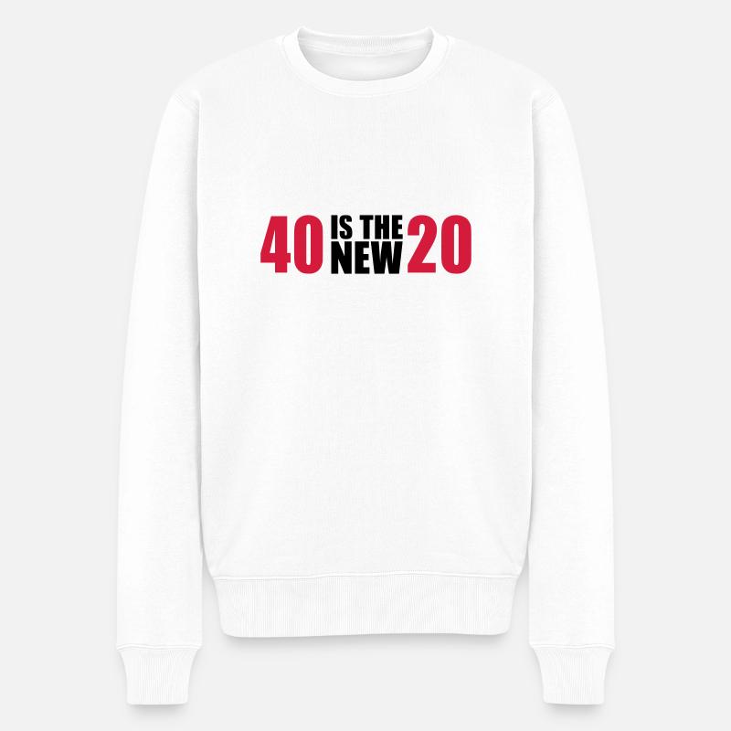 40 Anniversaire - Pull Premium bio Homme - blanc