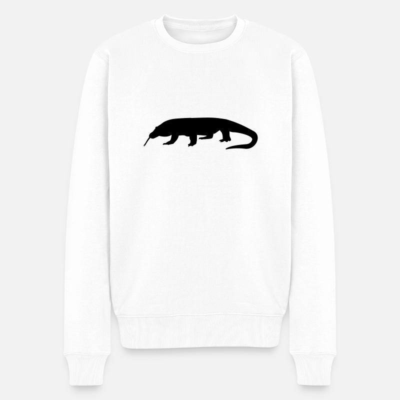 Waran - Männer Premium Bio Pullover - Weiß