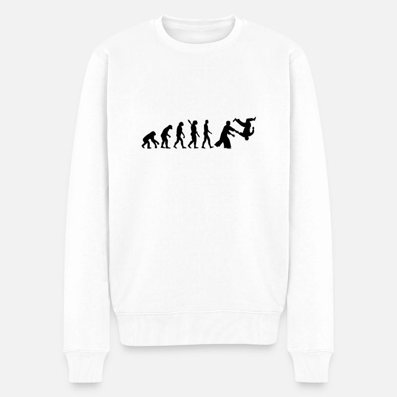 Aikido - Männer Premium Bio Pullover - Weiß