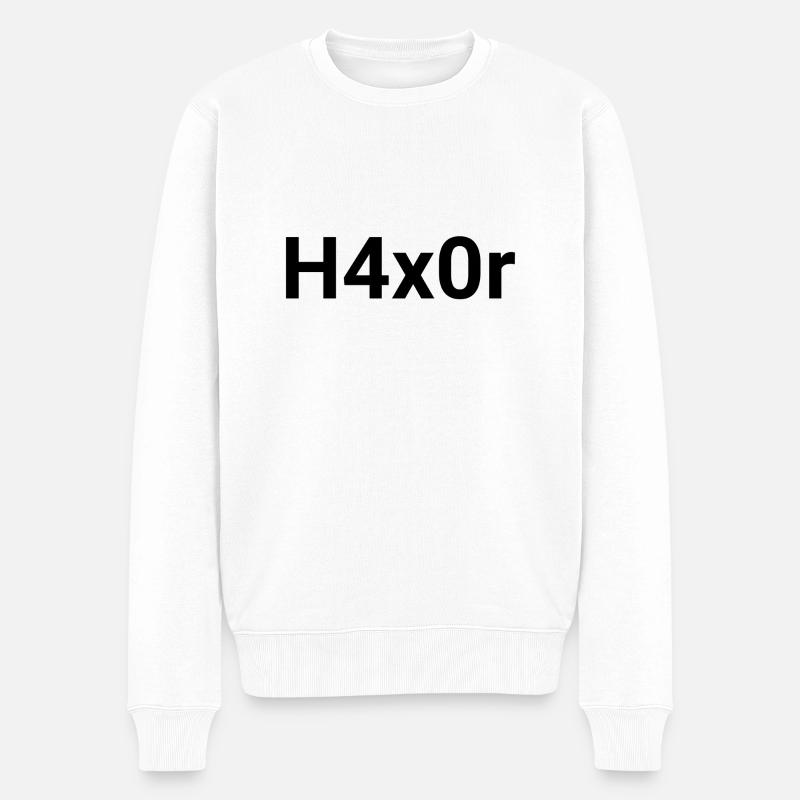 H4x0r | Design de Hacker 2.0 - Pull Premium bio Homme - blanc