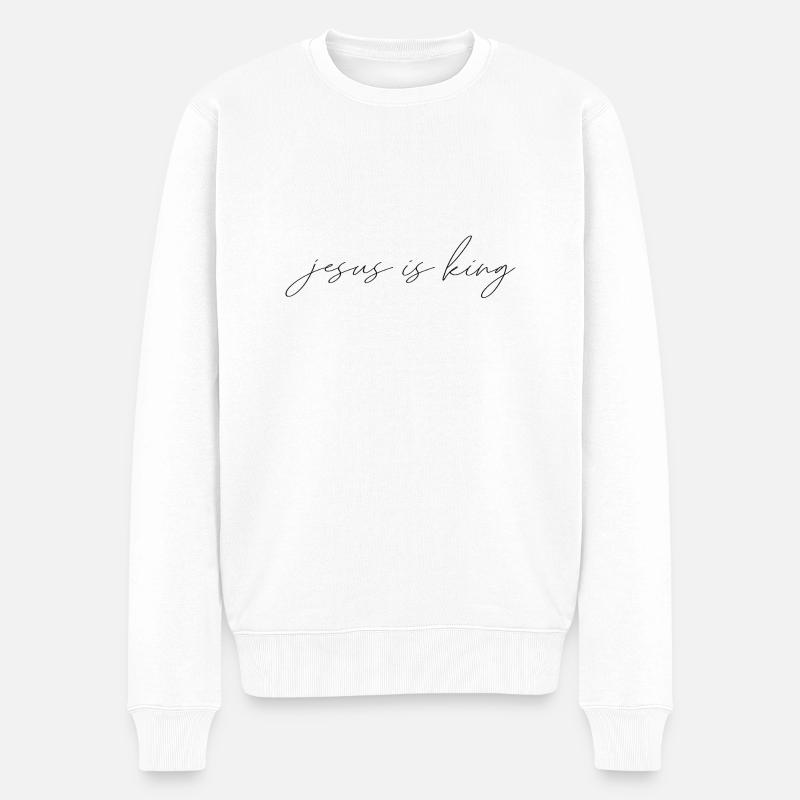 Jesus is king - Männer Premium Bio Pullover - Weiß