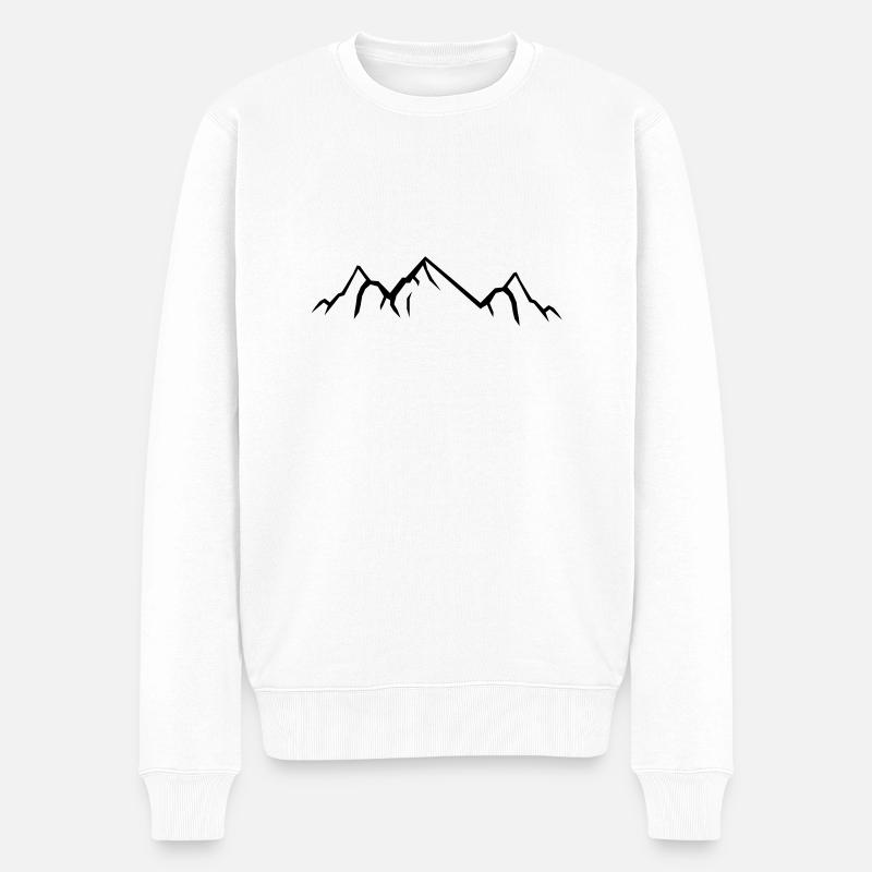 Mountains - Männer Premium Bio Pullover - Weiß