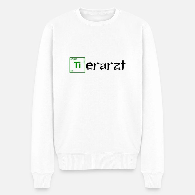 Tierarzt black - Männer Premium Bio Pullover - Weiß