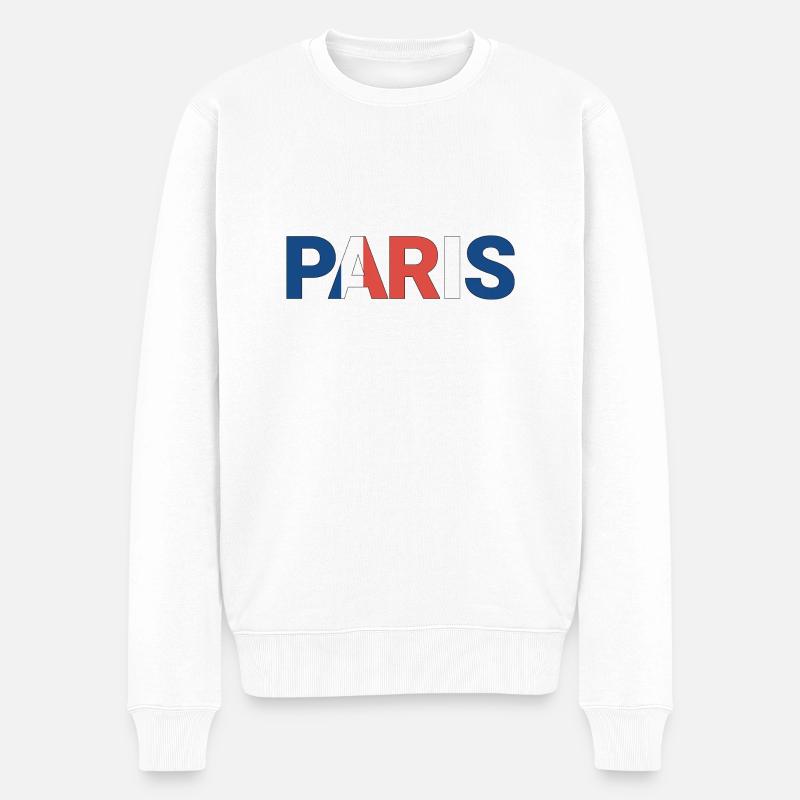 Paris - Männer Premium Bio Pullover - Weiß