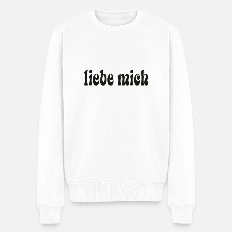 Liebe mich - Männer Premium Bio Pullover - Weiß