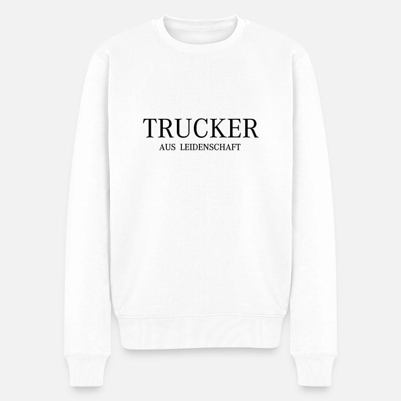 Schriftzug Trucker - Männer Premium Bio Pullover - Weiß
