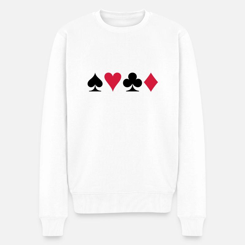 pokers - Pull Premium bio Homme - blanc