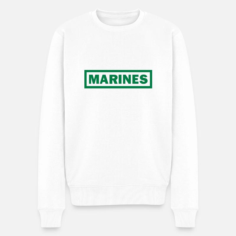 marines_vec_1en - Männer Premium Bio Pullover - Weiß
