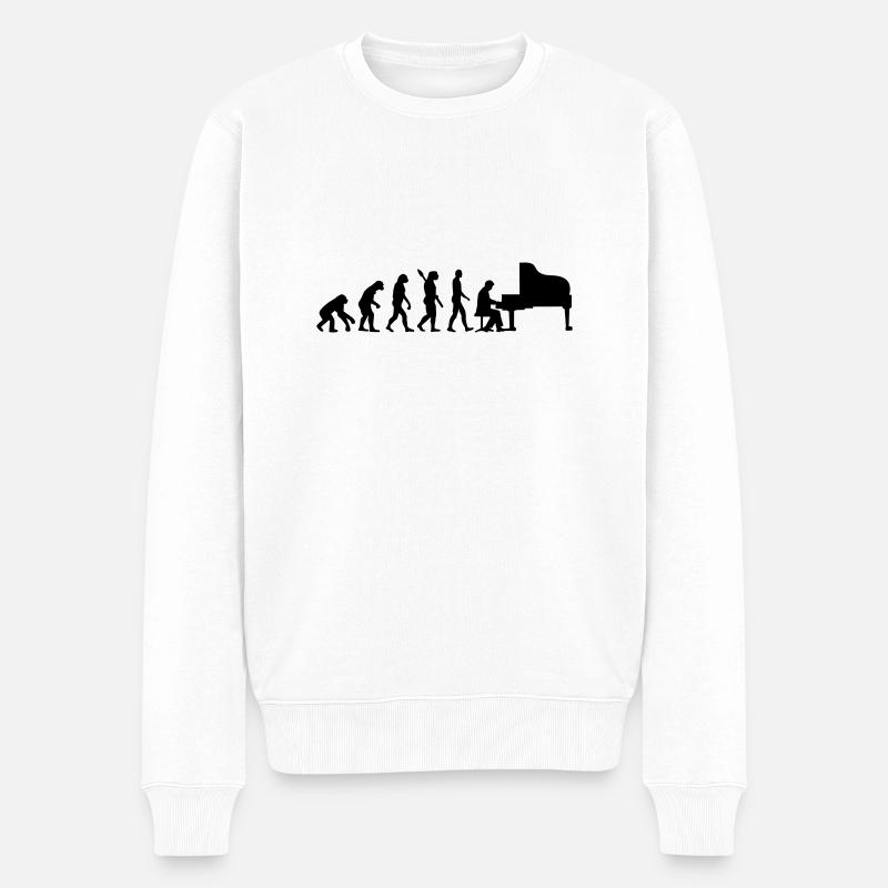Evolution Piano - Pull Premium bio Homme - blanc
