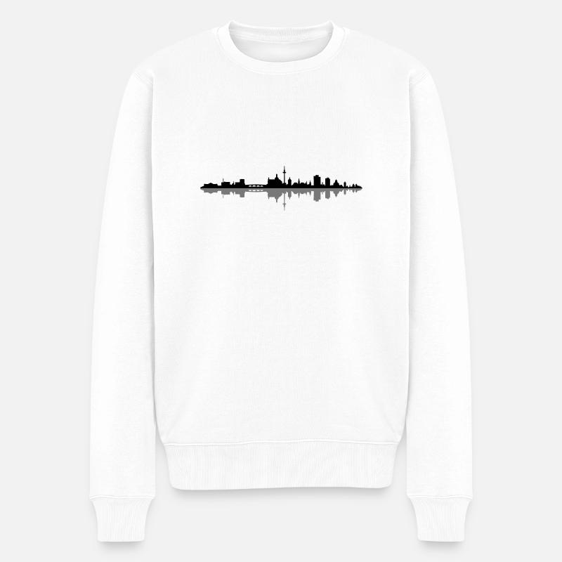 Skyline - Mannheim - Männer Premium Bio Pullover - Weiß