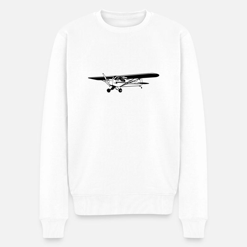 Piper Cub - Männer Premium Bio Pullover - Weiß