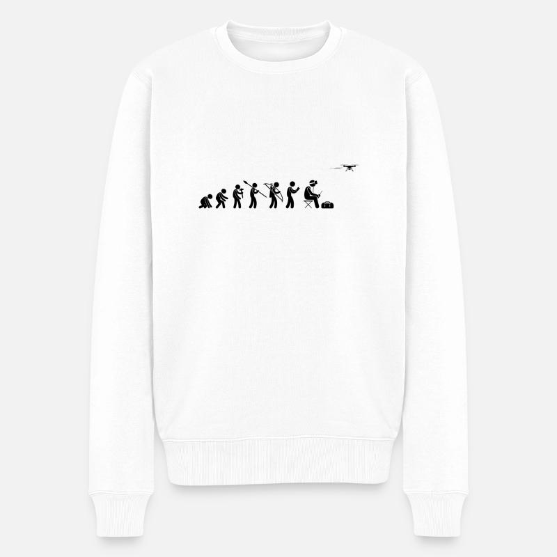 Évolution des drones - Pull Premium bio Homme - blanc