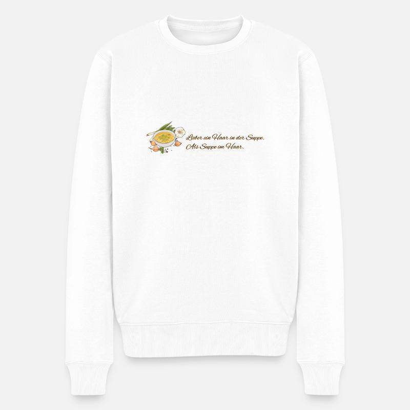 Suppenliebe // Illustration - Männer Premium Bio Pullover - Weiß