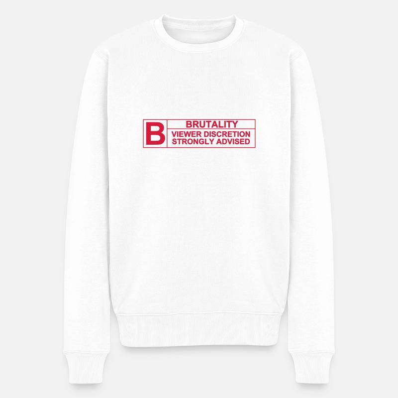 Brutality Rating - Männer Premium Bio Pullover - Weiß
