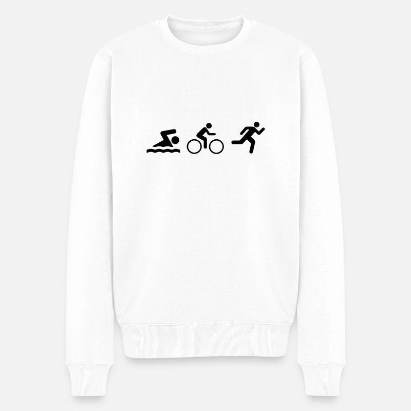 Triatlon_v9 - Männer Premium Bio Pullover - Weiß