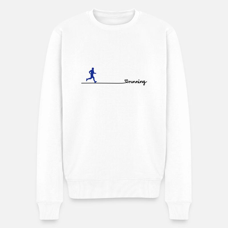 love running - Männer Premium Bio Pullover - Weiß