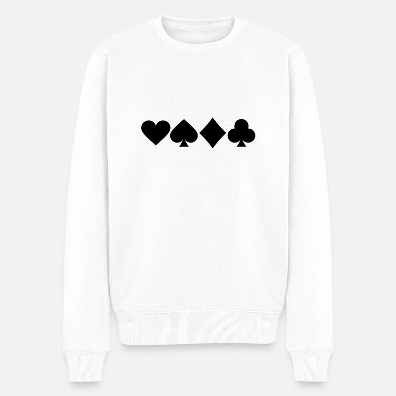 Kartendeck - Männer Premium Bio Pullover - Weiß