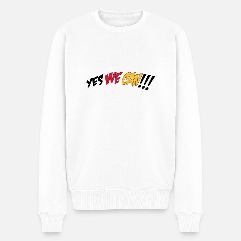 yes we can - Pull Premium bio Homme - blanc