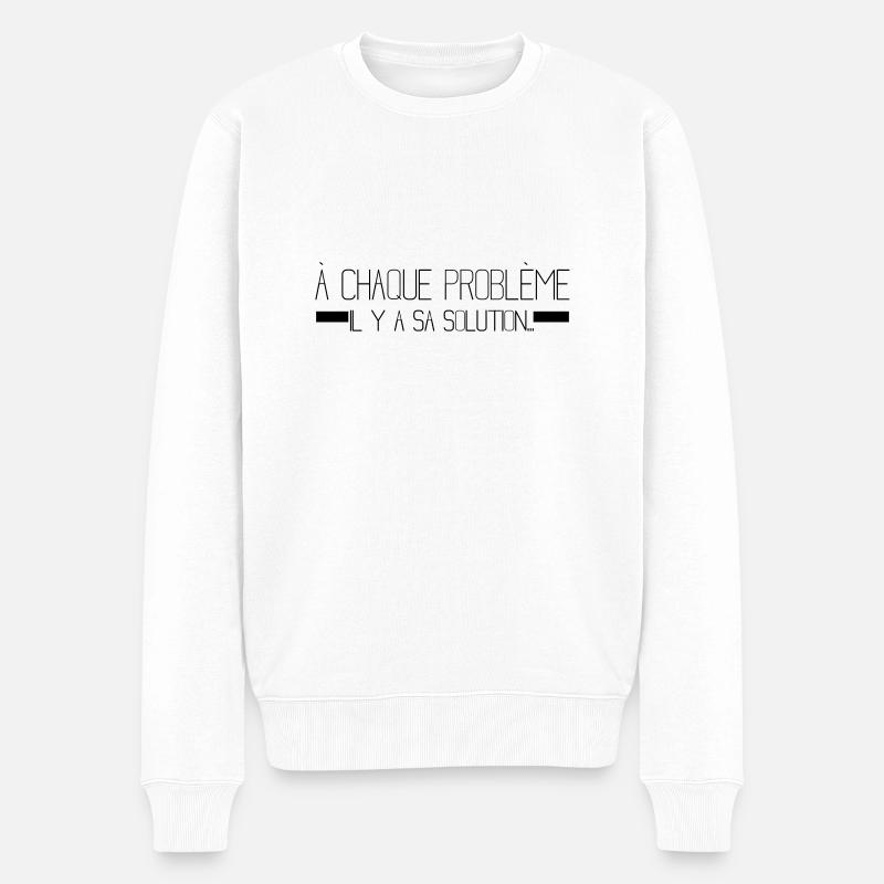 math,maths,mathématiques,citation - Pull Premium bio Homme - blanc