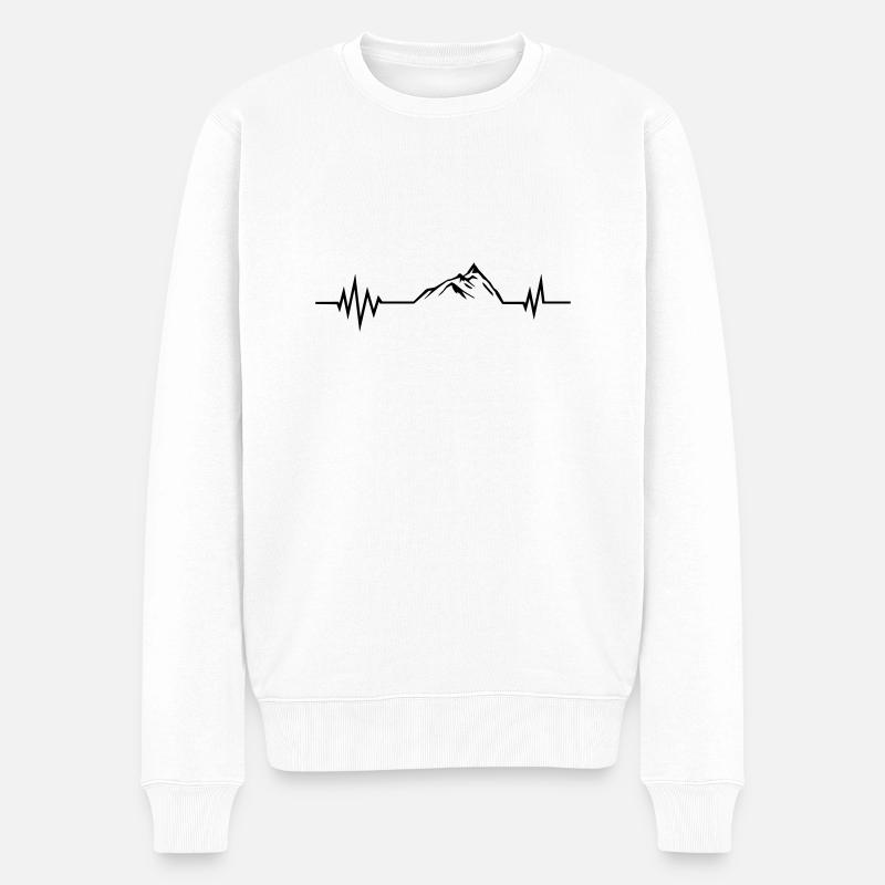 mountain pulse design - Männer Premium Bio Pullover - Weiß
