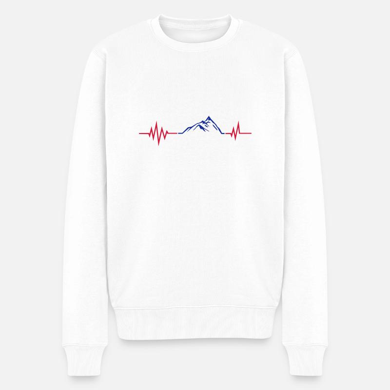 mountain pulse - Männer Premium Bio Pullover - Weiß