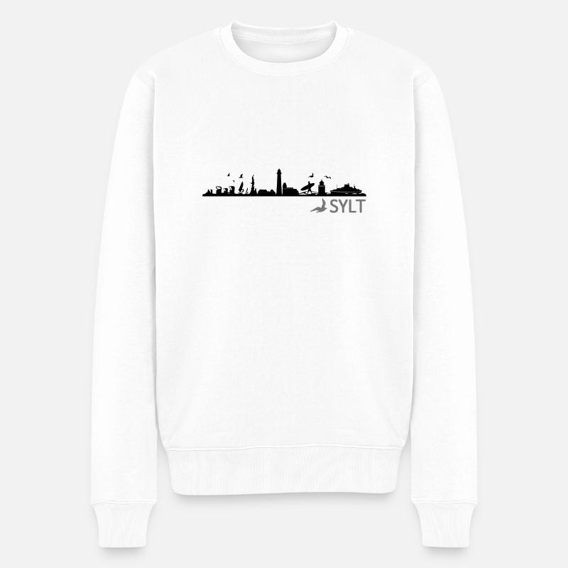 Skyline - Sylt - Männer Premium Bio Pullover - Weiß