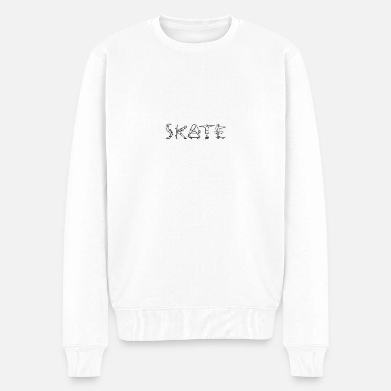 Skate Geschenk - Männer Premium Bio Pullover - Weiß