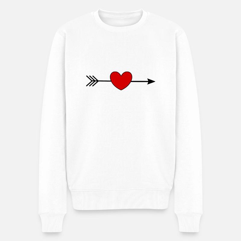 Saint-Valentin cœur rouge, st.valentin - Pull Premium bio Homme - blanc