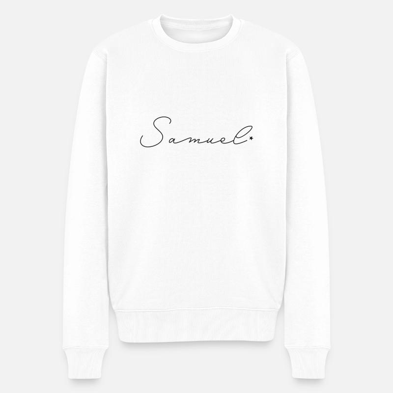 Nom : Samuel - Pull Premium bio Homme - blanc