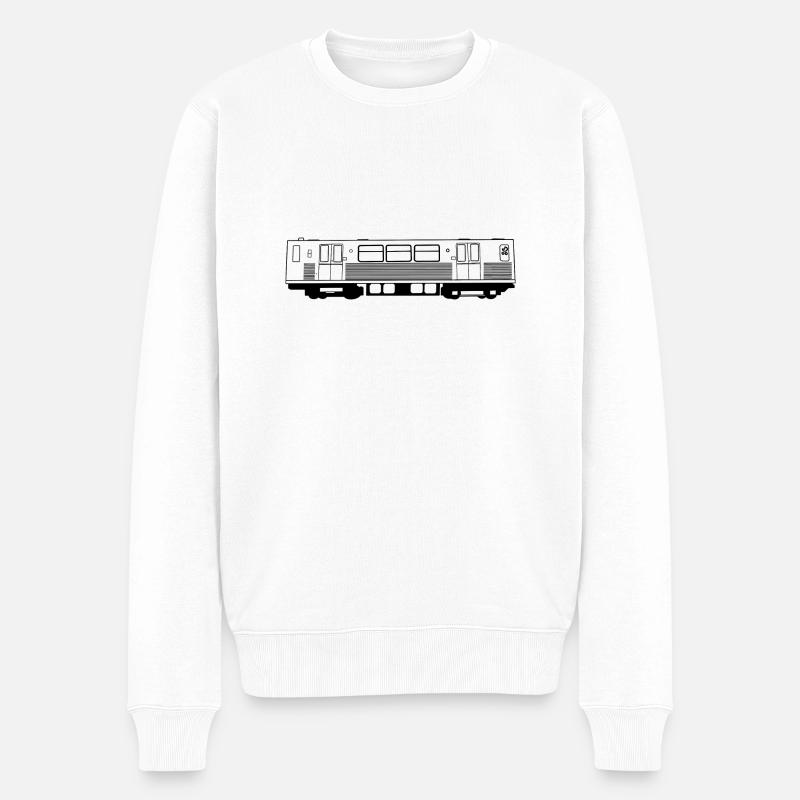 Berliner U-Bahn - Männer Premium Bio Pullover - Weiß