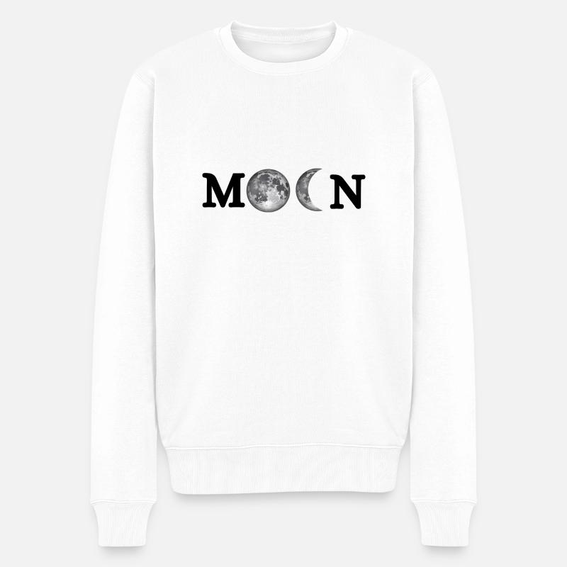 Moon-cadeau original lune - Pull Premium bio Homme - blanc