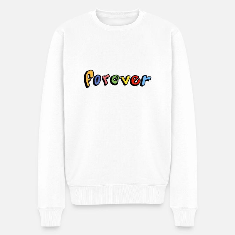 Forever - Männer Premium Bio Pullover - Weiß