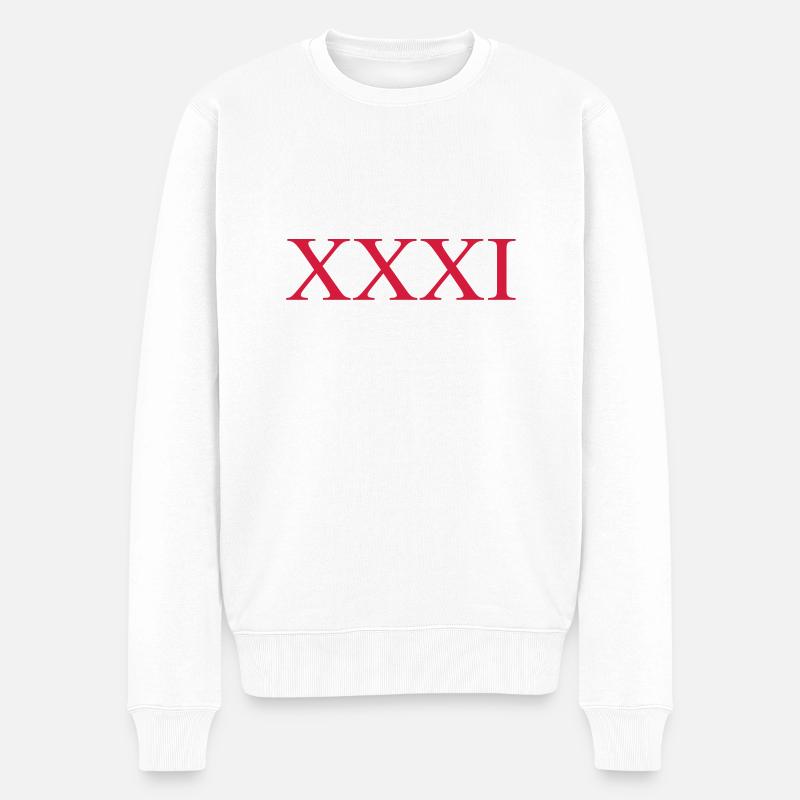 31 - Männer Premium Bio Pullover - Weiß