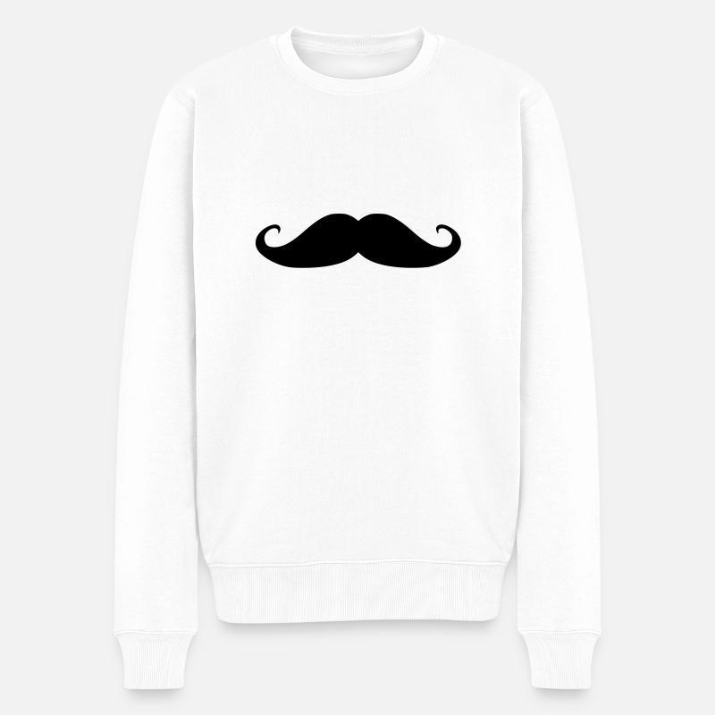 moustache - Pull Premium bio Homme - blanc