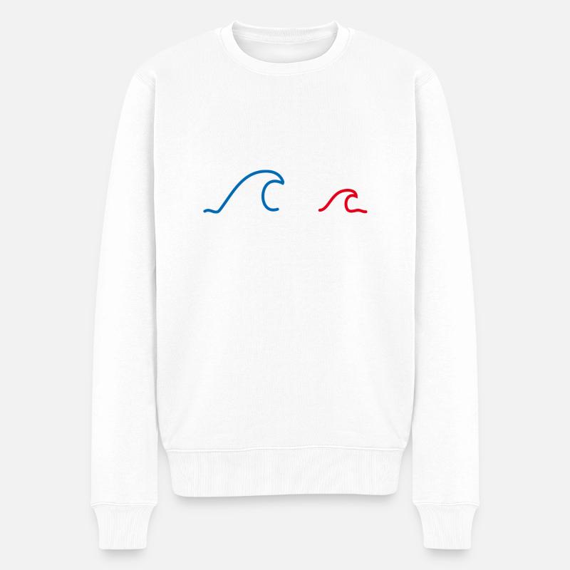 Die hanseatische Welle - Männer Premium Bio Pullover - Weiß