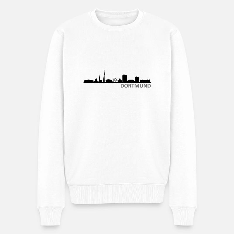 Skyline - Dortmund - Männer Premium Bio Pullover - Weiß