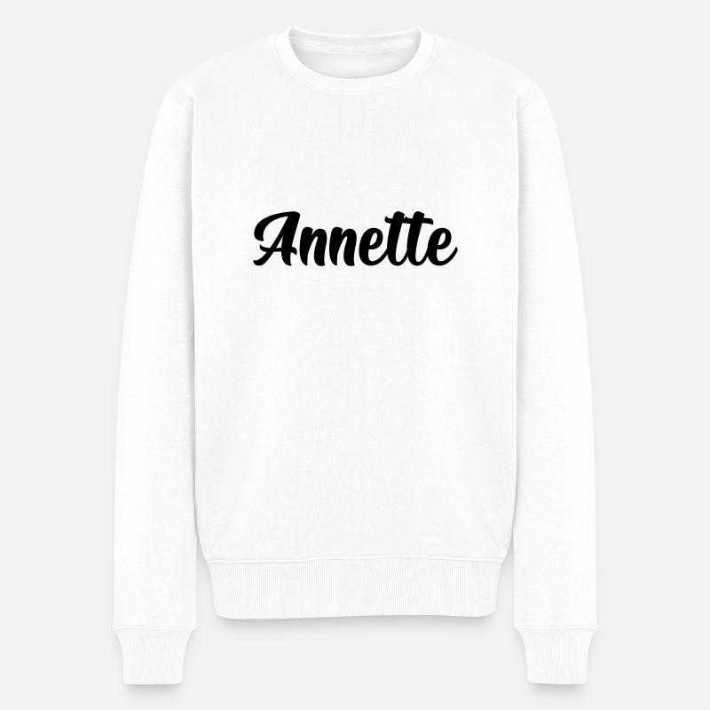 Annette - Männer Premium Bio Pullover - Weiß