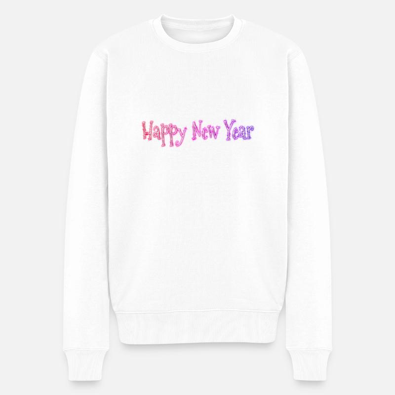 Happy New Year - Männer Premium Bio Pullover - Weiß